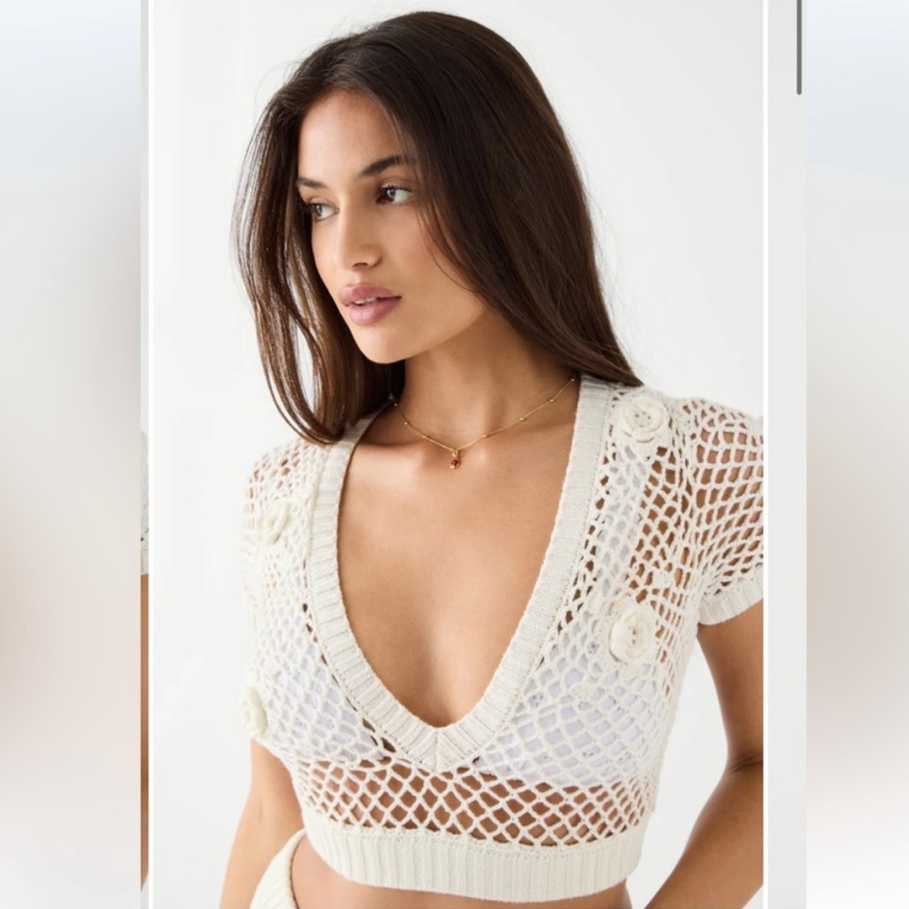 NWT Frankie’s Bikinis Crochet Top